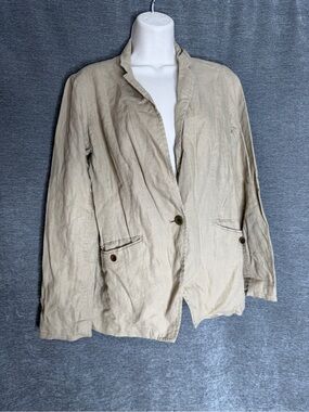 GAP Beige Linen Blend Single-Button Blazer